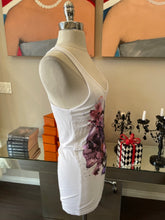 Load image into Gallery viewer, Religion Sz M White Rayon Purple Skull Flower T-shirt 2400-881-3922
