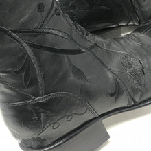 Load image into Gallery viewer, Gianni Barbato 37 Black Leather Embroidered Flower Knee High Boots 11-4-20
