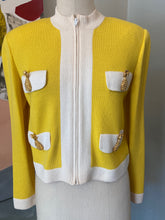 Load image into Gallery viewer, St. John Yellow Santana Knit Boxy Pinapple Button Jacket
