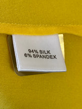 Load image into Gallery viewer, St. John Size 4 Yellow Silk Sleeveless Ruffle Front Blouse NWT
