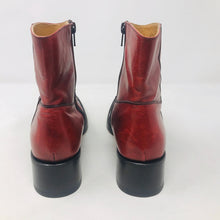 Load image into Gallery viewer, Gianni Barbato 37.5 Red Leather Crock Ankle Boots 2400-539-12820
