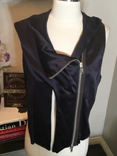 Load image into Gallery viewer, Haider Ackermann Size 38 Black Purple Satin Vest NWT 2400-140-12119
