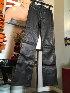 Chrome Hearts Size 2 Black Leather Pants 2400-331-12519