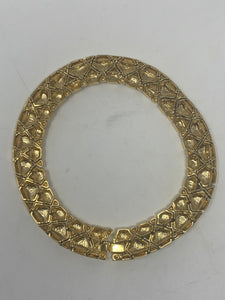 Vintage Gold Metal Choker Necklace 1980s