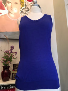 Alexander McQueen Size M Purple Wool & Silk Cashmere Knit Top 2400-753-12119