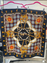 Load image into Gallery viewer, Hermes Black Gold Matador Silk Scarf
