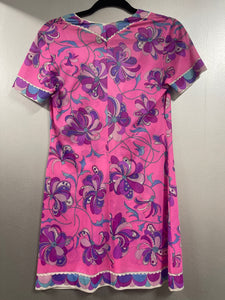 Pucci Vintage Pink Blue Polyester Chemise