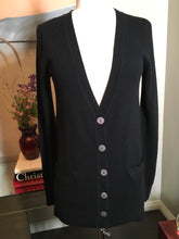 Load image into Gallery viewer, 291 Size 1 Black Cashmere Sweater ROCK AND ROLL Cardigan NWT 2400-811-12119
