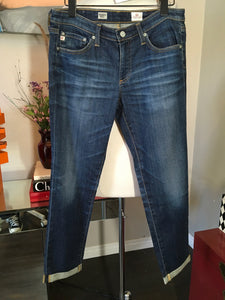 Adriano Goldschmed Blue Stilt Roll-Up  Skinny Distressed Jeans 2400-325-31120