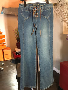 Lenfontaine Size 4 Blue DenierBell Boton Lace Up Jeans 2400-280-52120