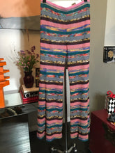 Load image into Gallery viewer, Missoni Size 42 Pink &amp; Green Waffle Striped Knit Striped Pants 2400-386-11820
