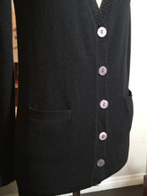 Load image into Gallery viewer, 291 Size 1 Black Cashmere Sweater ROCK AND ROLL Cardigan NWT 2400-811-12119
