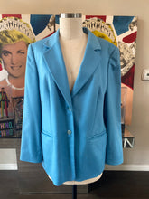 Load image into Gallery viewer, Louis Feraud Size 12 Blue Cashmere Blazer
