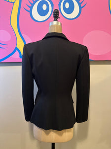 Balmain Size 40 Black Wool GabardineTuxedo Smoking Jacket