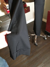 Load image into Gallery viewer, Dolce &amp; Gabbana Size 42 Black Wool Pin Stripe Pants 2400-299-11020
