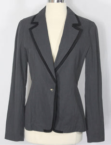 Lanvin Size 38 Gray Stretch Cotton Jacket Blazer 2005 - 1580-33-9818