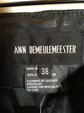 Load image into Gallery viewer, Ann Demeulemeester Size 38 Black Leather Pants NWT 2400-300-12519
