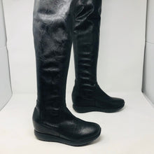 Load image into Gallery viewer, Andia Fora 37 Black Leather Over The Knee Wedge Boots 2400-543-12220
