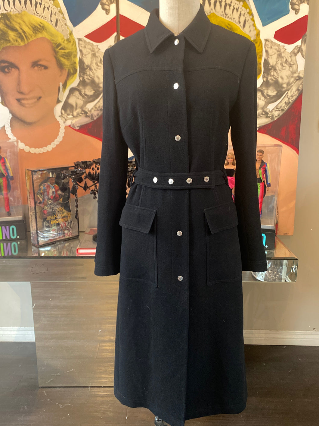 D&G Black Wool Crepe Winter Coat  2879-85-92421