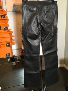 Chrome Hearts Size 2 Black Leather Pants 2400-331-12519