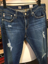 Load image into Gallery viewer, AG Size 30 Blue Ripped Super Skinny Ankle Legging Jeans 2400-327-31020
