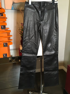 Chrome Hearts Size 2 Black Leather Pants 2400-331-12519