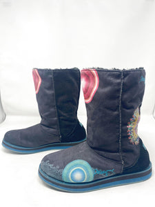 Desigual 40 Black Faux Fur Sueds Boots 2870-140-11121