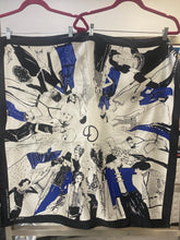 Load image into Gallery viewer, St. John Black Blue White Silk 45th Anniversary Scarf
