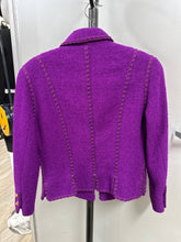 Load image into Gallery viewer, Chanel Size M Purple Wool Boucle Blazer
