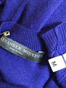 Alexander McQueen Size M Purple Wool & Silk Cashmere Knit Top 2400-753-12119