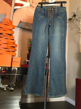 Load image into Gallery viewer, Lenfontaine Size 4 Blue DenierBell Boton Lace Up Jeans 2400-280-52120
