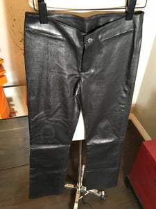 Chrome Hearts Size 2 Black Leather Pants 2400-331-12519