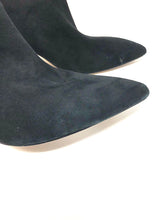 Load image into Gallery viewer, Kate Spade 8.5 Black Suede Leather Tie Back Ankle Boots 1-457-02621
