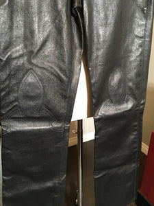 Chrome Hearts Size 2 Black Leather Pants 2400-331-12519