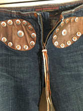 Load image into Gallery viewer, Adriano Goldschmed Size 27 Bluen Leather Waist Jeans 2400-283-52120
