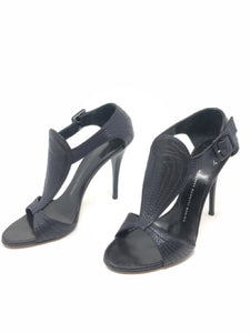 Giuseppe Zanotti 8.5 Black Leather Gladiator Sandals 2828-2-61421