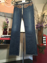 Load image into Gallery viewer, Adriano Goldschmed Size 27 Bluen Leather Waist Jeans 2400-283-52120
