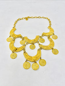 Alexis Kirk Gold Egyption Bib Necklace Vintage - 2536-1-12821