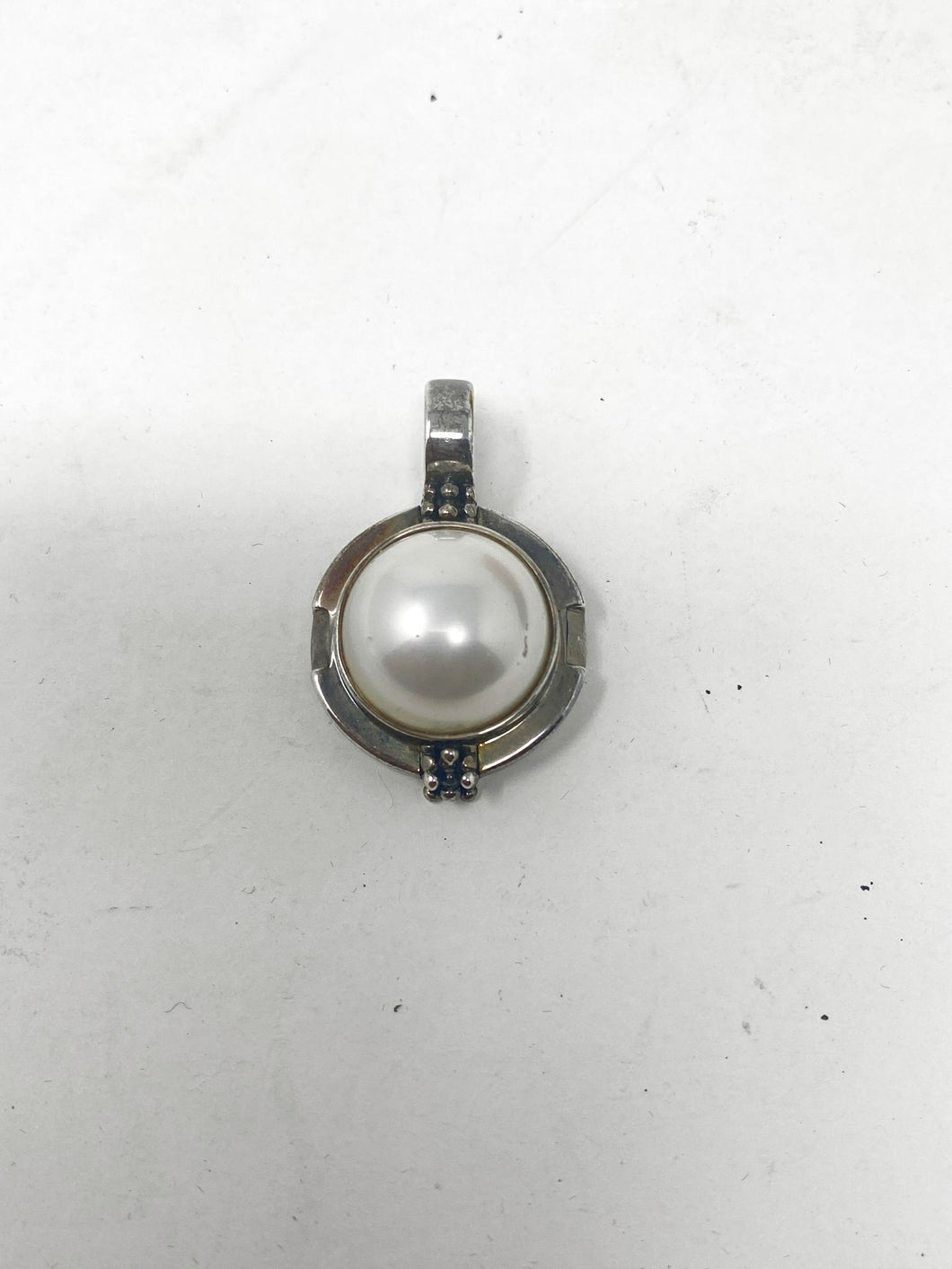Michael Dawkins Sterling Silver Faux Pearl Enhancer Pendant 2870-55-11121