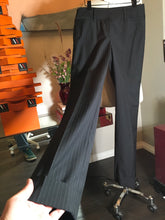 Load image into Gallery viewer, Dolce &amp; Gabbana Size 42 Black Wool Pin Stripe Pants 2400-299-11020
