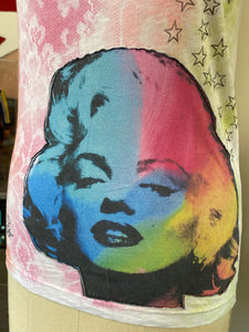 Steve Kaufman Size XS Pink Cotton Marilyn Monroe T-shirt