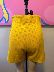 Fendi Size 38 Yellow Cotton High Waist Shorts