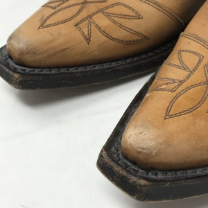 Gianni Barbato 37.5 Tan Leather Western Boots 2400-551-31220