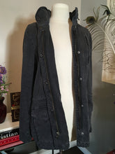 Load image into Gallery viewer, James Perse Size 2 Off Black Distressed Cotton Jacket
