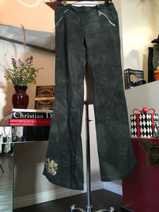 The People of the Labyrinths Olive Green Linen Cargo Pants 2400-416-3520