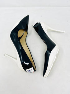 Moschino Black Patent Leather Licence Plate Pumps 2813-1-61221