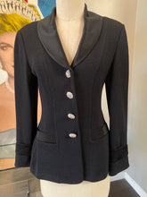 Load image into Gallery viewer, St. John Black Santana Knit Tuxedo Jacket NWT
