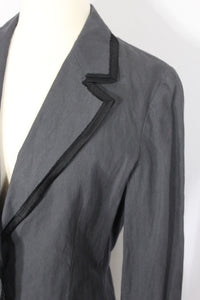 Lanvin Size 38 Gray Stretch Cotton Jacket Blazer 2005 - 1580-33-9818