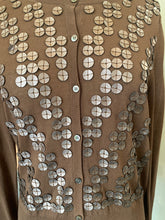 Load image into Gallery viewer, St. John SoCa Brown Leather Dots Knit Sweater
