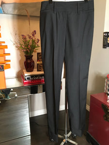 Dolce & Gabbana Size 42 Black Wool Pin Stripe Pants 2400-299-11020